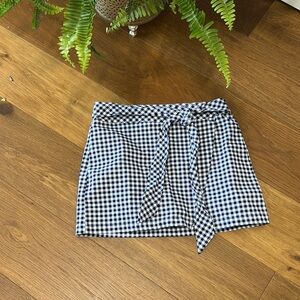 Navy  and White Gingham Skort/Skirt